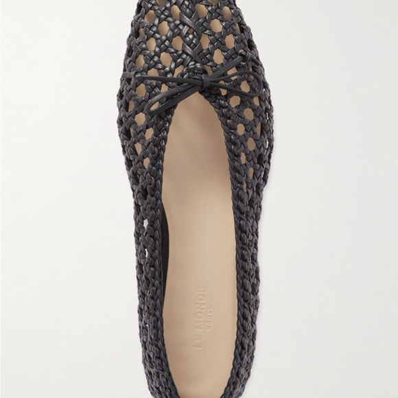 NIB Le Monde Beryl Regency Woven Bow-Accent Black Ballet Flats 38.5 - Picture 2 of 6